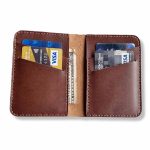 Men's Slim Bi-Fold RFID Leather Wallet - Deep Chocolate Brown
