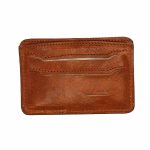 Ultra-Slim Tan Leather RFID Card Holder