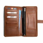 Warm Tan Luxury Full-Grain Leather Organizer Wallet with Internal Zip